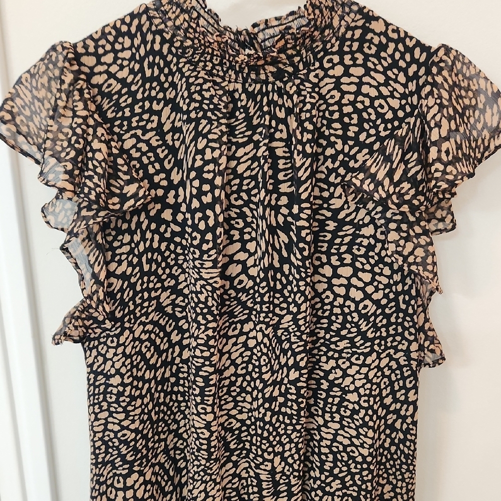 Black and Tan Animal Print Mini Dress